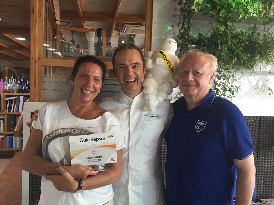 Cuchita Lluch y Juan Echanove. Rte Casa Manolo. Esterlla Michelín. Manuel Alonso Chef