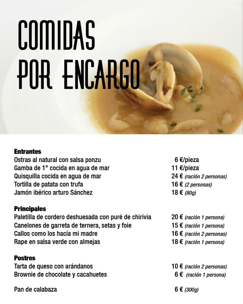 carta COMIDA POR ENCARGO EN RESTAURANTE CASA MANOLO DAIMUS - copia